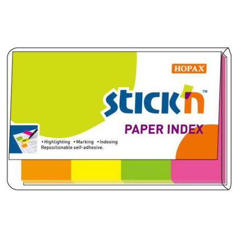 Zakładki indeksujące Stick'n Hopax 50x20mm, 200szt papierowe